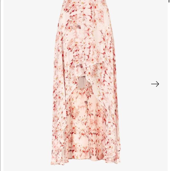Allsaints Slvina Momo Handkerchief Skirt. Floral High Low Wrap look NWT US 0 - Picture 4 of 14